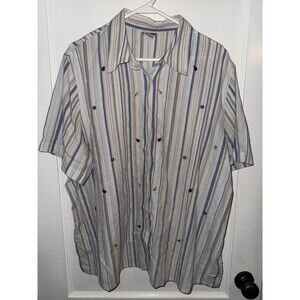 Alfred Dunner Womens 20W Striped Summer Button Up Shirt
